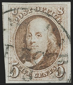 Sale 1133, Lot 6, 1847 Issue (Scott 1-1d)