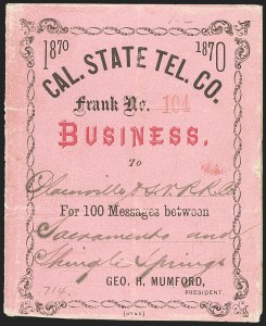 Sale 1133, Lot 608, Telegraph Stamps and Covers
