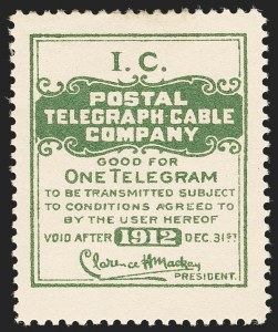 Sale 1133, Lot 623, Telegraph Stamps and Covers