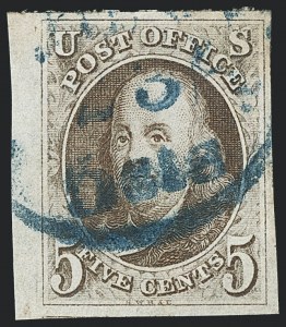 Sale 1133, Lot 7, 1847 Issue (Scott 1-1d)