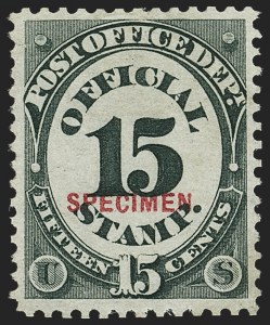 Sale 1135, Lot 646, Official Special Printings - Post Office Department