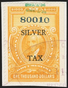 Sale 1140, Lot 1378, Revenues, Silver Tax