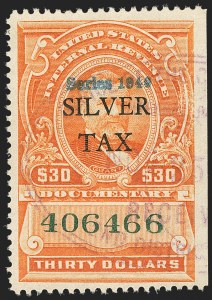 Sale 1140, Lot 1384, Revenues, Silver Tax