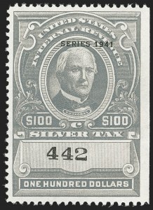 Sale 1140, Lot 1394, Revenues, Silver Tax