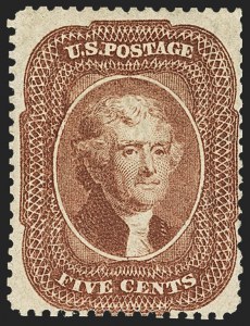 Sale 1140, Lot 374, 5c-90c 1857-60 Issue (Scott 27-39)