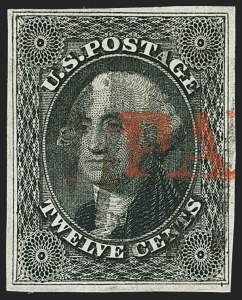 Sale 1144, Lot 137, 12c 1851-56 Issue (Scott 17)
