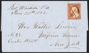 Sale 1144, Lot 152, 1851-56 Postal History: Indian Territory & Western Covers