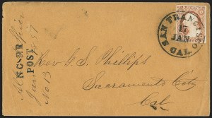 Sale 1144, Lot 161, 1851-56 Postal History: Indian Territory & Western Covers