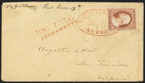 Sale 1144, Lot 163, 1851-56 Postal History: Indian Territory & Western Covers