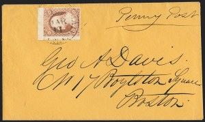 Sale 1144, Lot 171, 1851-56 Postal History: Carriers & Locals