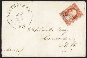 Sale 1144, Lot 193, 1851-56 Postal History: Railroad & Waterway Markings