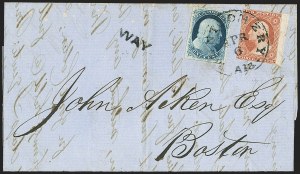Sale 1144, Lot 198, 1851-56 Postal History: Railroad & Waterway Markings