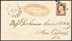 Sale 1144, Lot 217, 1851-56 Postal History: Railroad & Waterway Markings