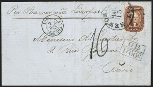 Sale 1144, Lot 234, 1851-56 Postal History: Foreign Mail