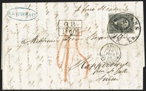 Sale 1144, Lot 240, 1851-56 Postal History: Foreign Mail