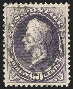 Sale 1145, Lot 410, 1870-93 Bank Note Issues, 90c Purple (218) Sale 1145, Lot 410, 1870-93 Bank Note Issues