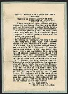 Sale 1147, Lot 1, Post Office Announcement, Gem single, Siderographer Block