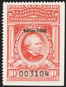 Sale 1149, Lot 270, Red Documentary Issues: Series 1953-1958, Balance