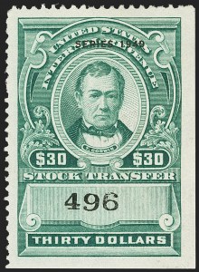 Sale 1149, Lot 326, Green Stock Transfer: 1940-1942 Ovpts.