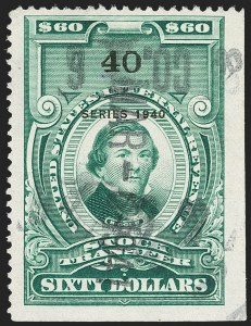Sale 1149, Lot 327, Green Stock Transfer: 1940-1942 Ovpts.