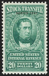 Sale 1149, Lot 331, Green Stock Transfer: 1940-1942 Ovpts.