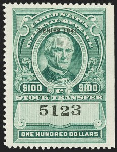 Sale 1149, Lot 335, Green Stock Transfer: 1940-1942 Ovpts.