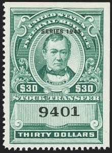 Sale 1149, Lot 343, Green Stock Transfer: 1943-1944 Ovpts.