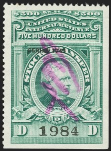 Sale 1149, Lot 346, Green Stock Transfer: 1943-1944 Ovpts.
