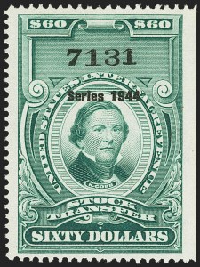 Sale 1149, Lot 349, Green Stock Transfer: 1943-1944 Ovpts.
