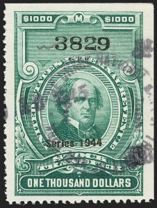 Sale 1149, Lot 352, Green Stock Transfer: 1943-1944 Ovpts.