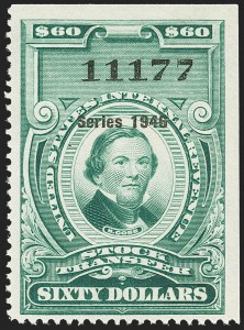 Sale 1149, Lot 364, Green Stock Transfer: 1945-1947 Ovpts.