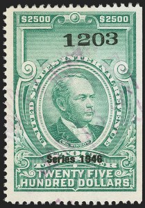 Sale 1149, Lot 365, Green Stock Transfer: 1945-1947 Ovpts.