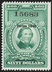 Sale 1149, Lot 372, Green Stock Transfer: 1948-1952 Ovpts.
