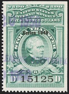 Sale 1149, Lot 376, Green Stock Transfer: 1948-1952 Ovpts.