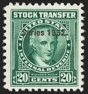 Sale 1149, Lot 389, Green Stock Transfer: 1948-1952 Ovpts.