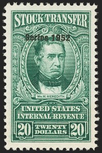 Sale 1149, Lot 393, Green Stock Transfer: 1948-1952 Ovpts.