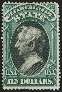 Sale 1150, Lot 1191, Officials: State Department, $10.00 State (O70) Sale 1150, Lot 1191, Officials: State Department