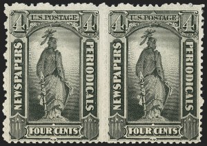 Sale 1150, Lot 1274, Newspapers and Periodicals: 1879 thru 1895 Issues, 4c Intense Black, 1894 Issue (PR92) Sale 1150, Lot 1274, Newspapers and Periodicals: 1879 thru 1895 Issues