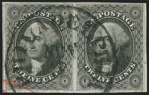 Sale 1150, Lot 588, 10c-12c 1851-56 Issue (Scott 13-17)