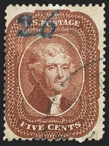 Sale 1150, Lot 605, 1c-5c 1857-60 Issue (Scott 18-30A)