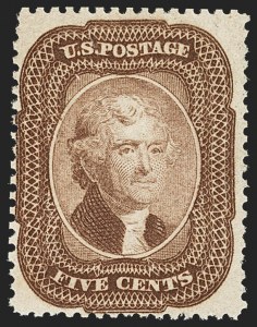 Sale 1150, Lot 606, 1c-5c 1857-60 Issue (Scott 18-30A)