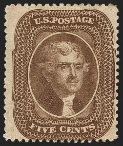 Sale 1150, Lot 609, 1c-5c 1857-60 Issue (Scott 18-30A)