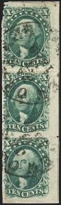 Sale 1150, Lot 612, 10c-90c 1857-60 Issue (Scott 31-39)