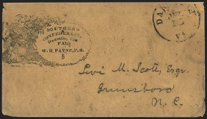 Sale 1155, Lot 3011, Confederate States, Handstamped Paid thru Postmasters Provisionals