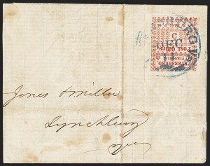 Sale 1155, Lot 3015, Confederate States, Handstamped Paid thru Postmasters Provisionals