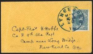 Sale 1155, Lot 3024, Confederate States, General Issues on-Cover