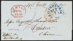 Sale 1155, Lot 3123, China Mails, Outbound, Stampless and Stamped