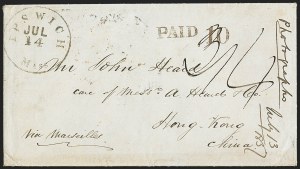Sale 1155, Lot 3128, China Mails, Outbound, Stampless and Stamped