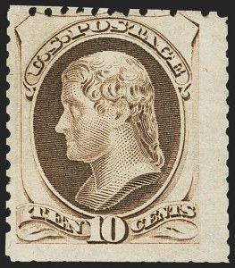 Sale 1159, Lot 172, 1875 Continental Bank Note Co. Hard Paper Special Printing (Scott 167-177, 180)