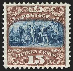 Sale 1162, Lot 218, 1869 Pictorial Issue (Scott 112-122), 15c Brown & Blue, Ty. II (119) Sale 1162, Lot 218, 1869 Pictorial Issue (Scott 112-122)